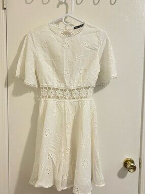 SHEIN White Floral Midi Dress Size S